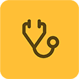 Yellow stethoscope icon