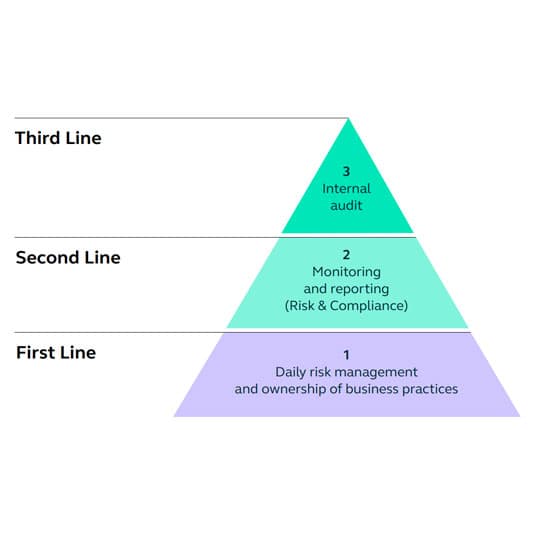 A pyramid diagram illustrating three levels of risk management strategies