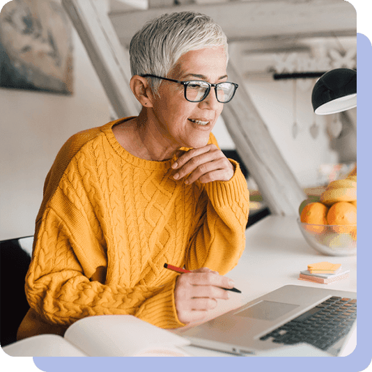 Woman working from her home office